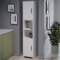 [en.casa] Hochschrank Rautrina Badezimmerschrank mit 2 Türen Küchenschrank mit 6 Fächern Badschrank 180 x 35 x 30 cm Mehrzweckschrank Vorratsschrank Weiß