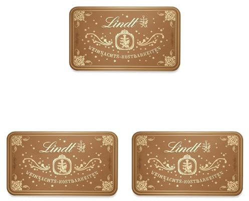 Lindt Schokolade Weihnachts-Kostbarkeiten Pralinés | 315 g Pralinés in Metalldose | Schokoladen-Geschenk zu Weihnachten | Pralinen-Geschenk (Packung mit 3)
