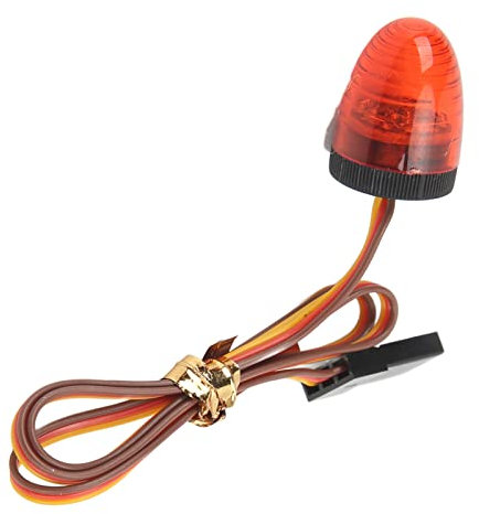 Gyrophare LED de 4,8 V à 6 V pour voiture de police télécommandée, 17 x 13 mm, câble de 290 mm, pour voiture de police/ambulance télécommandée de simulation à l'échelle 1/10 (Rouge)