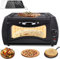 OZPPM Four électrique Tandoori 2 en 1, chauffage double face, four à pizza portable, avec contrôle de la température/verre visuel/porte de plaque chauffante, machine à crêpes et omelettes pour cuisine