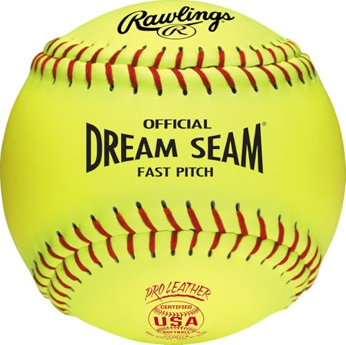Rawlings | Official NFHS Pro Leather Dream Seam Fastpitch Softballs | USA/ASA NFHS | C12RYLA | 12 | 12 Count