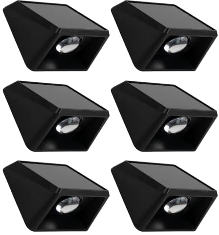 LUXULA 6 Stück Solar LED Wandleuchte außen 1-flammig, CCT, IP54 | 3000K 4000K 6500K, IP54, mit Akku und Solarpanel, 90° Abstrahlwinkel, Gartenleuchte kabellos für Haus, Garten und Terrasse