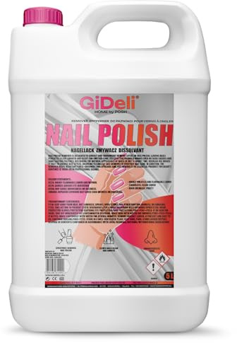GiDeli Dissolvant pour vernis à ongles - 5 l - Nettoyant professionnel pour ongles Soak-Off Gel et UV - Enlèvement délicat et fiable du vernis à ongles - Pour salon de manucure