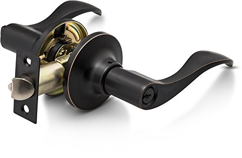 Berlin Modisch Entrance Lever Door Handle [Lock with Two Keys] for Office or Front Door with a Oil Rubbed Bronze Finish, Reversible for Right & Left Side, Entry Lever Classic Series