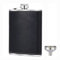Heesung Stainless Steel Hip Flask Wrapped Black Microfiber Leather, Whiskey Hip Flask and Liquor Flask 8 oz,Metal Vintage Flask Attached Screw on Cap