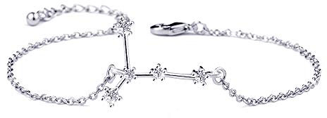 BOCHOI Krebs Sternzeichen Armbänder für Damen Mädchen, Mama Tochter - Freundin Geschenk Geburtstag Armband, Silber