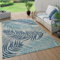 Paco Home In- & Outdoor Teppich Flachgewebe Modern Jungle Palmen Design In Pastell Blau, Grösse:120x160 cm