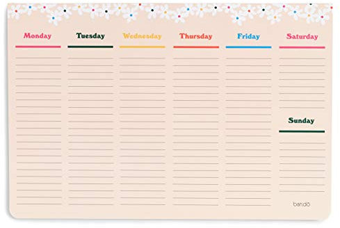 ban.do Wochenkalender, Schreibtischkalender mit 52 undatierten Blättern für 1 Jahr Planung, Gänseblümchen (Mega)