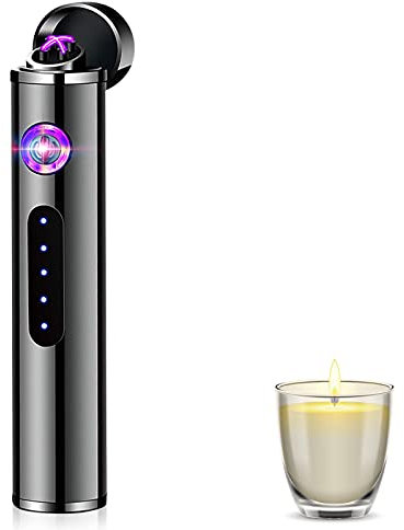 ASANMU Mechero Eléctrico, Regalo del Día del Padre, Encendedor Electrico para Hombres, USB Doble Arco Mechero Recargable, Resistente al Viento Encendedor de Plasma con Cable USB, Regalo para Marido Él