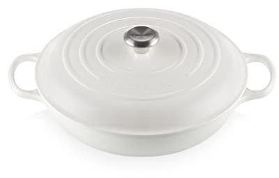 Le Creuset Enameled Cast Iron Signature Braiser, 5 qt, White