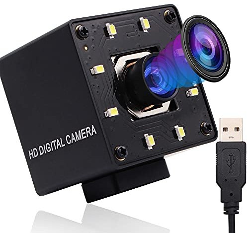 Webcamera_USB 4K Autofocus Webcam with Audio,Wide Angle 100 Degree No Distortions Lens 2160p Web Cam, IMX415 Camera Video Surveillance Webcamera Day Night Webcam with White LED,4K Raspberry Pi Cam