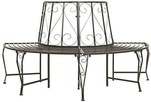 Baumbank Halbrund 160 cm Stahl, Baumbank für Familien und Freunde, wetterfest
