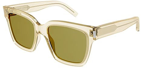 SAINT LAURENT Unisex SL 507-005 54 Acetate Sunglasses, Yellow-Yellow-Green