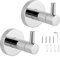 JEUIHAU 2 Pack Stainless Steel Towel Hooks, Silver Chrome Bathroom Hooks, Wall Mounted Robe Hook Door Hooks with Mounting Accessories for Bathroom, Kitchen, Bedroom, Office