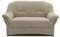 DOMO. collection Sofa Bahia FK, 2er Couch mit Federkernpolsterung, Federkernsofa in klassischem Design, 2 Sitzer, Polstermöbel 153 x 57 x 91 cm (BxTxH), beige-grau