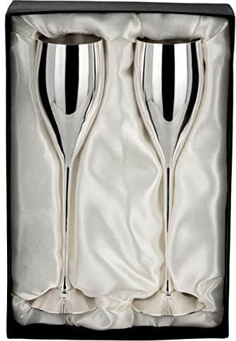 SILBERKANNE Exquisit Grand Royal Sektkelche Champagnerkelche 2 tlg Premium Silber Plated edel versilbert in Top Verarbeitun mit Geschenkbox..