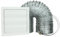 VENTS White 4 inch Cooker Hood Tumble Dryer Bathroom Extractor Fan Kit with 100 mm Gravity Grille Vent Cover 3 Meters Aluminium Flexible Duct Hose & Jubilee Clips