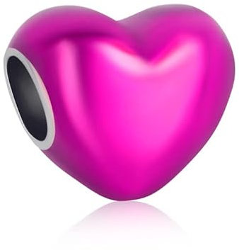 Annmors Pink Love Charm Anhänger 925 Sterling Silber Charm Bead für Armband Damen Schmuck Perfektes Birthday Muttertagsgeschenk