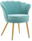 Poltrona Conchiglia Camera da Letto in Velluto Design Moderno, Sedia Classica con Gambe in Metallo Placcato Oro - Poltroncina per Salotto con Seduta Morbida Imbottita Modello Maddina - Tiffany