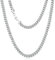 KRKC&CO 8mm Kette Herren, Herren Edelstahl Panzerkette mit Diamantschliff, Silbrig Cuban Link Chains Silberkette, Geschenke für Damen Mädchen Männer Jungs, [Länge 66cm]