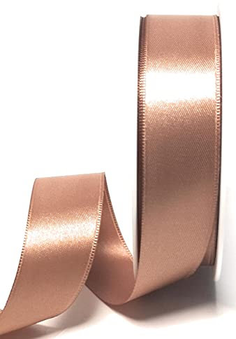 s.dekoda Satinband 25m x 25mm Sandbraun - Hellbraun Schleifenband Dekoband Satin