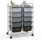 TANGZON 10 Drawers Storage Cart, Rolling Utility Cart with Lockable Wheels, Multipurpose Mobile Organizer Trolley for Home Office Stationery Beauty & Salon (Gradient Black)