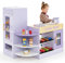 GOPLUS Kinder Kaufladen, Supermarkt aus Holz, Kaufmannsladen mit mit Kasse, POS-Automat & Verkaufsautomat, Einkaufsladen Rollenspiele mit 15 Zubehör & Tafel für Kinder von 3-8 Jahren (Lila)