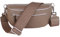 MIRROSI® Damen Bauchtasche Umhängetasche 27x14,5x8cm Damen, Made in Italy, aus Echtleder Tasche Echtes Leder, Brusttasche, Crossbody Bag,Bohemian Style (1 Tasche 2 Gurte) (Taupe Uni)