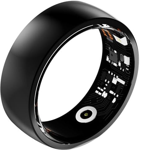 Smart Rings for Men Women Fitness Tracker Heart Rate Monitor Health Ring Blood Pressure Blood Oxygen Sleep Tracker Fitness Ring Pedometer Step Counter Waterproof Smart Ring for Android iOS Phones