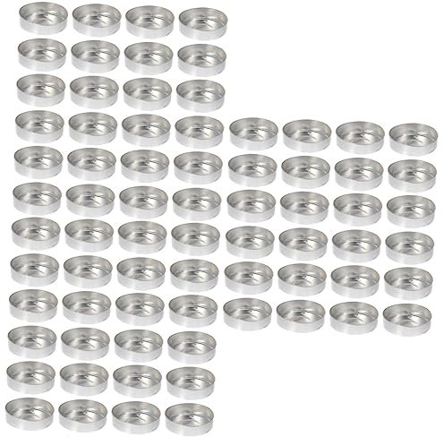 KALLORY 2 Juegos Vela Carcasa De Aluminio Tazas De Velas Ligeras De Té Latas De Velas Artesanales Recipiente Para Velas Ligeras De Té Latas De Velas Para Velas Caja De Luz De Té 50 Uds * 2