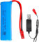 ERYNK 3.7V 1500mAh Wiederaufladbarer Li-Ion Akku mit USB-Ladekabel und JST Gelenk für Huina 1552 1553 1554 1555 1556 1557 1558 RC Construction Trucks