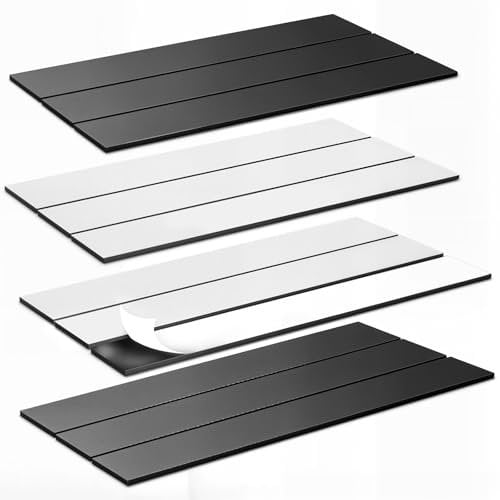 OUZRETUCU Cinta Magnetica Tiras Adhesiva, 12 Piezas 15cm x 25mm x 2mm Imanes Adhesivos, Lamina Imantada Autoadhesivo para Cocina Garaje Estudio Oficina