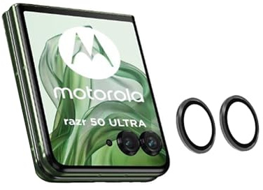 QJONSIU Kamera Schutzfolie Kompatibel mit Motorola Razr 60 Ultra, [2 Stück] Ring aus Aluminiumlegierung, HD Kamera Linse Schutzfolie, [Anti-Scratch]-Schwarz
