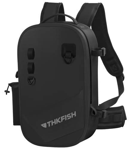 THKFISH 15L 900D Oxford Angelrucksack Wasserdicht Angeltasche Angelgerätetasche Angelkoffer Forellen Tasche Angeln Angelausrüstungstasche für Angeln Wandern Jagd Camping Reisen Kommt (B-Rucksack)