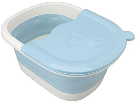 Foot Soaker Wanne, Zusammenklappbares Fußbad Faltbares Fußwaschbecken, Multifunktionsfuß -Einweichenwanne, Fußbad -Eimer mit Griff Fuß Einweichenwanne für Erwachsene (BLUE)