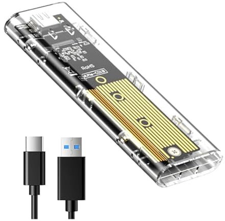Boîtier SSD M2, boîtier Nvme, adaptateur USB M2 SSD, 10 Gbps USB3.1 Gen2 pour SSD M2 Boîtier Taille 2230/2242/2260/2280 Prend en charge UASP/Trim/S.M.A.R.T.