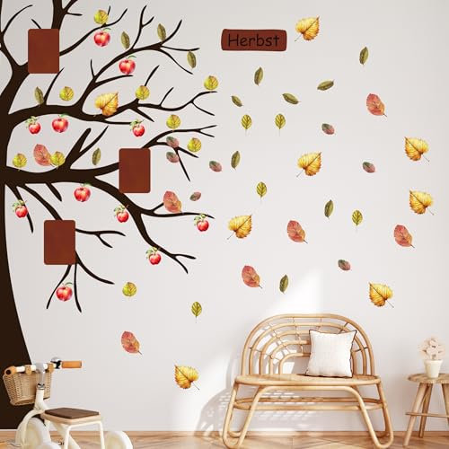 GRAZDesign Wandtattoo Herbst Set für Baum Kindergarten Deko für Fotokalender