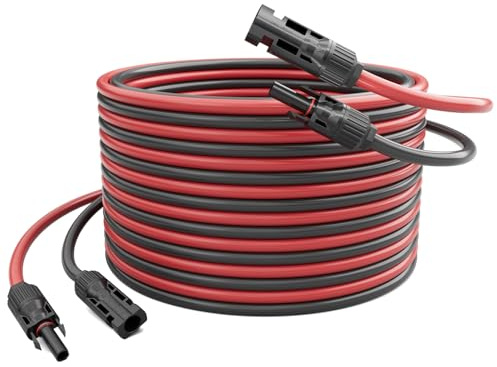 WSPIHO PV Kabel 6mm2 20M,PV Verlängerungskabel Balkonkraftwerk 30A 1500V,Solarkabel mit Solarstecker für Solarpanel
