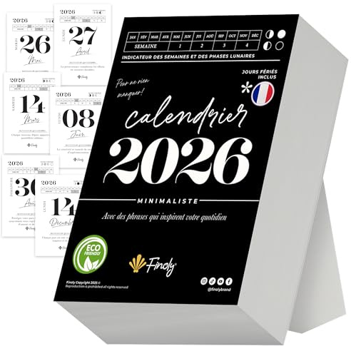 Finoly Kalender 2027 auf Französisch Jan 2027 – Dez 2027 (12 Monate) | Tischkalender 2027 für Ruhe & Motivation | 365 Tage Inspiration, Übungen & Zitate 13,5x9,5 cm