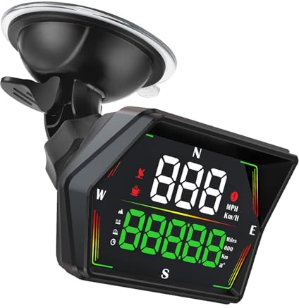 Ausla Auto HUD GPS Digitaltachometer | Head-Up Display, für Echtzeitgeschwindigkeit Zeit Fahrtstrecke