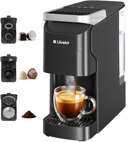 LLIVEKIT Macchina da Caffè 3 in 1, Pompa 20 Bar, Autopulizia