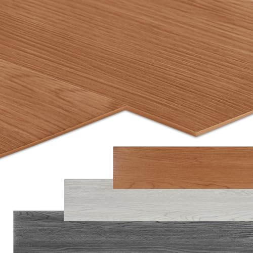Jayseuw PVC Bodenbelag Selbstklebend 5m² Vinyl Dielen - Braun | Selbstklebend & wasserfest; 2mm stark; für Küche, Bad & Wohnzimmer; leicht zu verlegen; Holzoptik; abriebfest