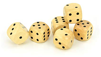 FLIXi Spielwürfel aus Holz in TOP QUALITÄT Augenwürfel klein 6er Set
