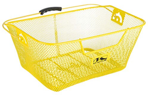 M Wave YELLOW BICYCLE WIRE MESH BASKET FITS ON TO A FRONT OR REAR CARRIER THAT’S FITTED TO YOUR BIKE IDEAL FOR SHOPPING LUGGAGE ETC