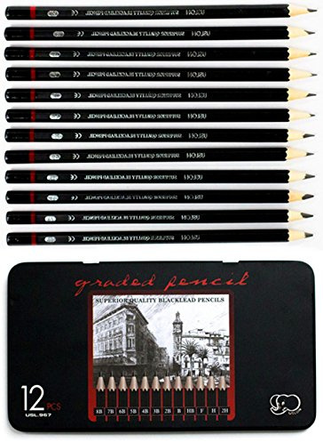 YSLON Professional Sketch and Drawing pencils set,Art Pencil(8B-2H). (24-Count)