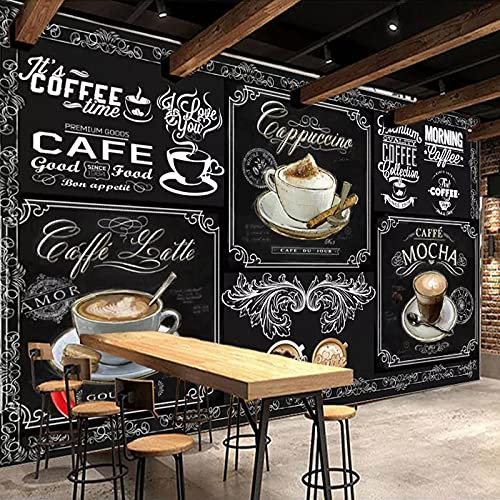 YXTSmurals Fototapete 3D Effekt Cafés Slogans Muster Fototapeten Vlies Tapeten Wandtapete Vliestapete Wandbild Wand Schlafzimmer Wohnzimmer Büro Küche