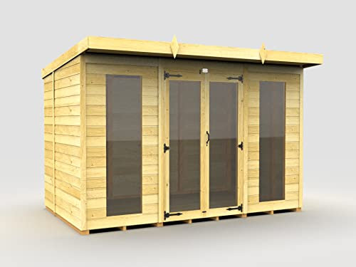 Total Sheds 10x6 Long Glass Pent Summer House Double Doors Fast 2-5 Days Delivery Anywhere In The U.K