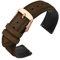 ANNEFIT Uhrenarmbänder für Herren 20mm mit Roségold Schnalle, Vintage Nubuk Wildleder Weiches Leder mit Schnellverschluss (Dunkelbraun)