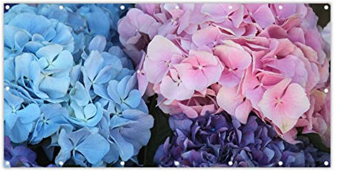 MuchoWow® Balkon Sichtschutz Sichtschutzmatte Balkonbanner Abdeckung für Terrasse Balkon Windschutz Blickdicht Wetterfest 200x90 cm Blumen - Strauch - Hortensie - Botanisch