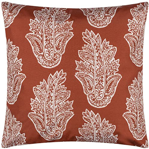 Paoletti Kalindi Paisley Outdoor Cushion Cover,Terracotta,43 x 43cm